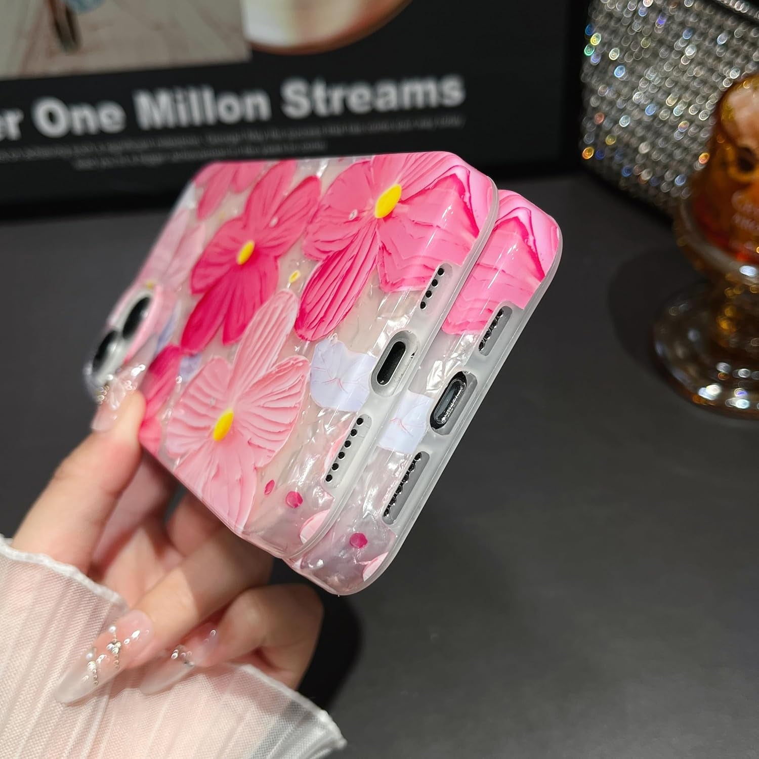 For Iphone 12 Pro Max Case Women Trendy Girly Aesthetic Cute Floral Flowers Luxu