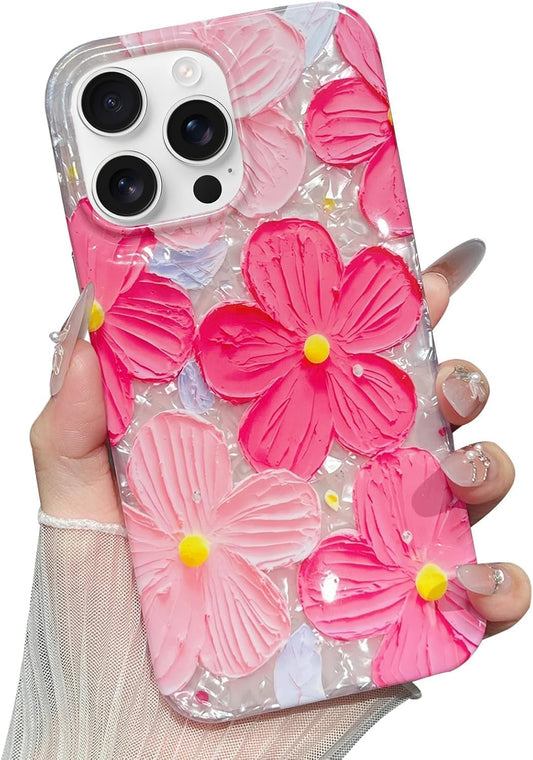 For Iphone 12 Pro Max Case Women Trendy Girly Aesthetic Cute Floral Flowers Luxu