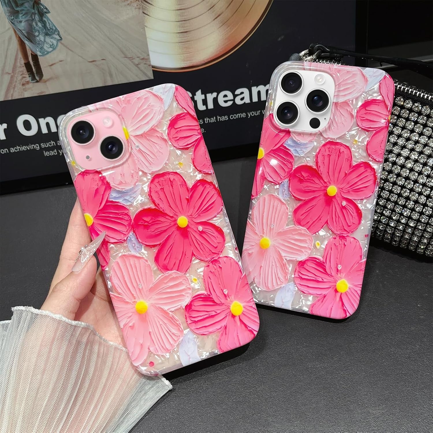 For Iphone 12 Pro Max Case Women Trendy Girly Aesthetic Cute Floral Flowers Luxu