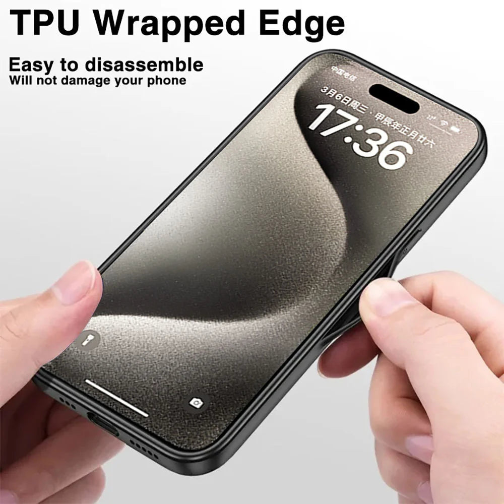 For Magsafe Luxury Leather Shockproof Phone Cases for Iphone 16 15 14 13 12 11 Pro Max 16E plus Magnetic Wireless Charging Cover