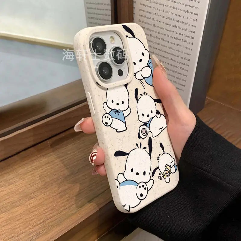 Sanrio Pochacco Cute Soft Phone Cases for Iphone 16 15 14 13 11 12 Pro Max plus X XR XS 7 8 plus Girl Shockproof Phone Cover Y2K